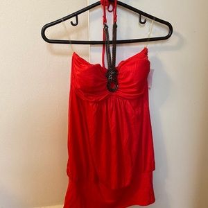 Halter top with chain detail